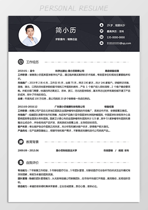 5年以上销售简历模板范文