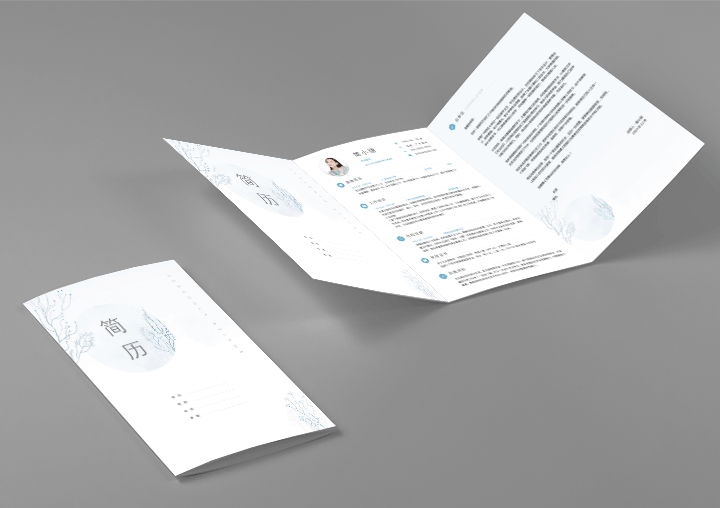 小清新简历封面word电子版下载fm33三折页整体效果图