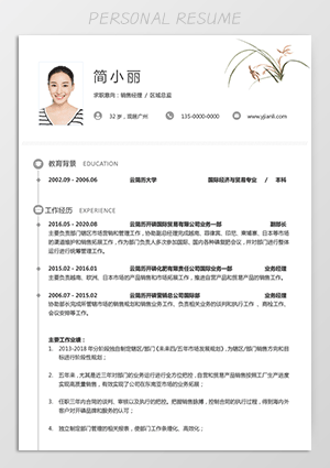 销售经理简历模板范文fw16