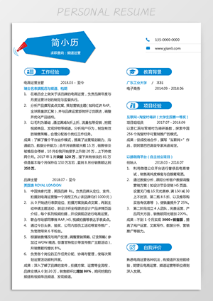 电商运营简历模板jl96