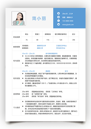 研究生复试简历模板表格ky01