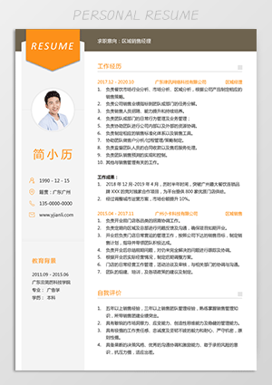 区域销售经理优秀简历模板jl108