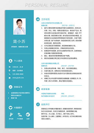 软件销售简历模板jl174