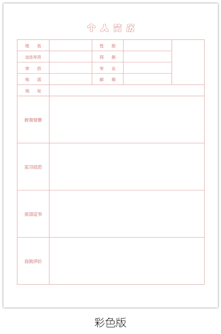 应届毕业生简历表格下载bg29-彩色版【图】