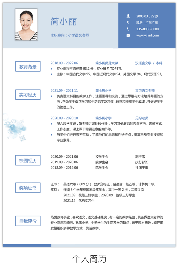 简洁大学生个人简历封面模板下载fm68-个人简历页【图】