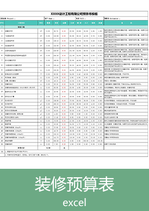 装修预算表模板下载et10