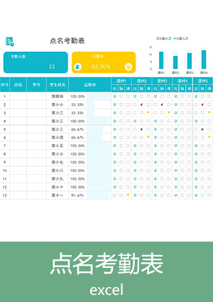 点名考勤表下载et21