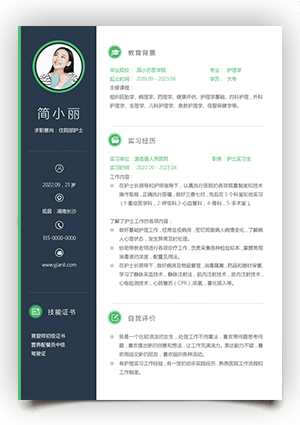 护士个人简历模板jl17电子版下载